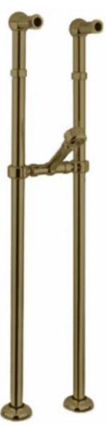 Трубы (2 ШТ.!!!) для подвода воды к смесителю д/ванны из пола, держатель к сифону ванны в компл., (цв.бронза), Antica ZZ