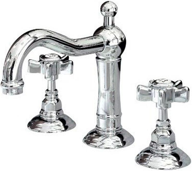 Смеситель для раковины на 3 отв. с повотным изливом и д/к (цв.Antique gold/ручки El Capitan), Nicolazzi ZZ