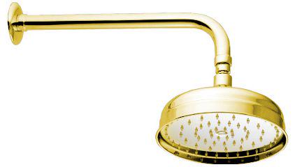 Верхний душ, круглый d20см, с antikalk, со стеновым кронштейном 35,8см, (цв.гальван.золото), Classica Nicolazzi ZZ