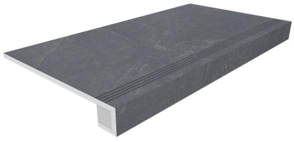 Комплект (Ступень TE04 (33x120) непол. (прямоугол. бортик) с насечками + Подступенок (14,5x120)) 33х120