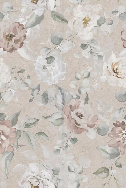 Панно Риккарди 1 серый светлый матовый обрезной 80x120