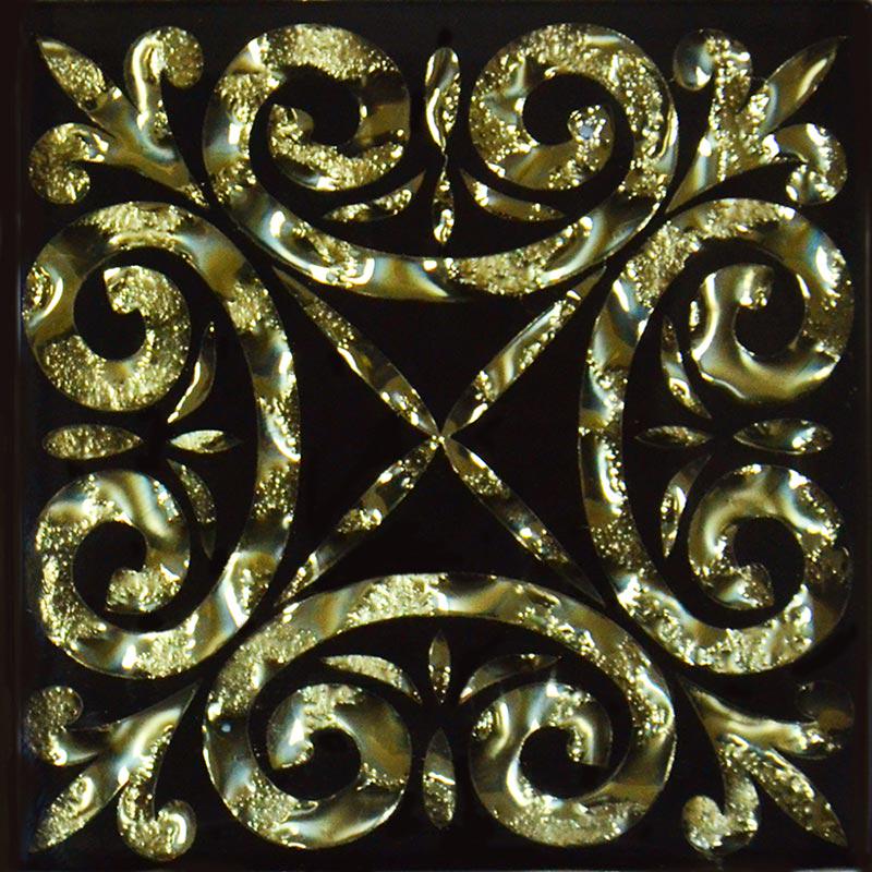 Вставка напольная "Классик" золото|6.6х6.6