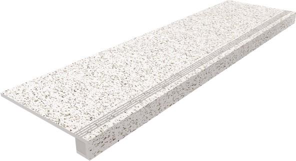 Комплект (Ступень SM00 (33x120) непол. (прямоугол. бортик) с насечками + Подступенок  ZZ 14,5x120