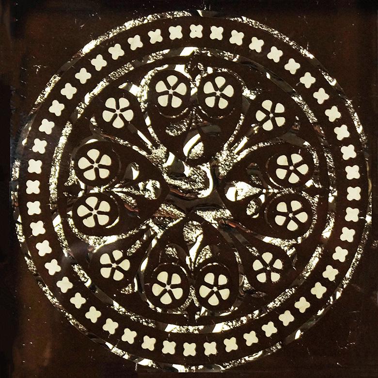 Вставка напольная "Диадема" золото |6,6х6,6