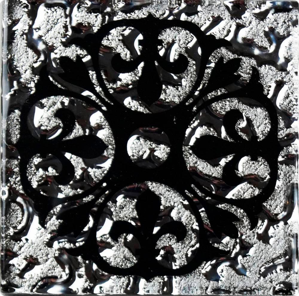 Вставка напольная "Бутон" платина |6,6х6,6