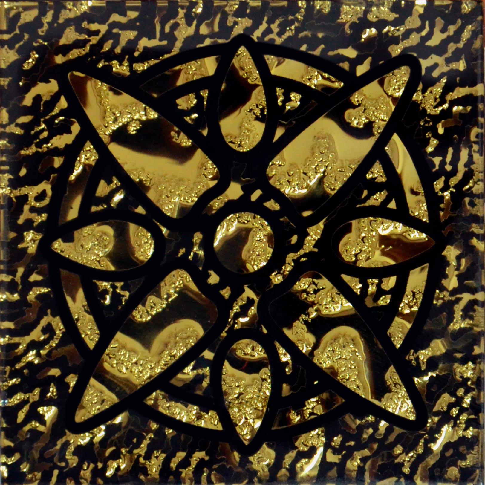 Вставка напольная "Звезда" золото|6,6х6,6