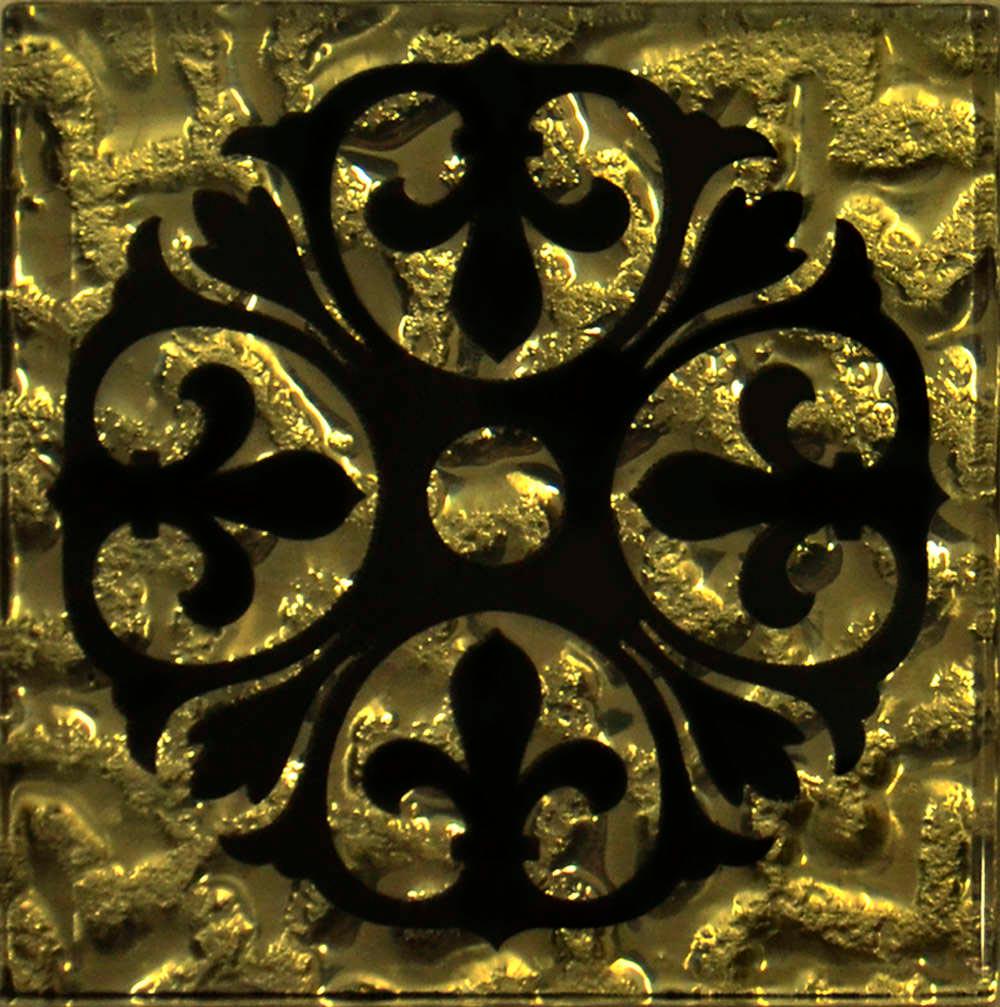 Вставка напольная "Бутон" золото |6,6х6,6