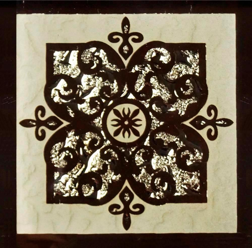 Вставка напольная "Лира" золото|8х8