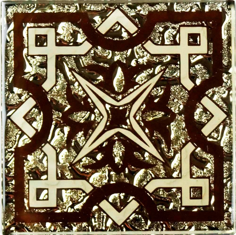 Вставка напольная "Кассиопея" золото |8х8