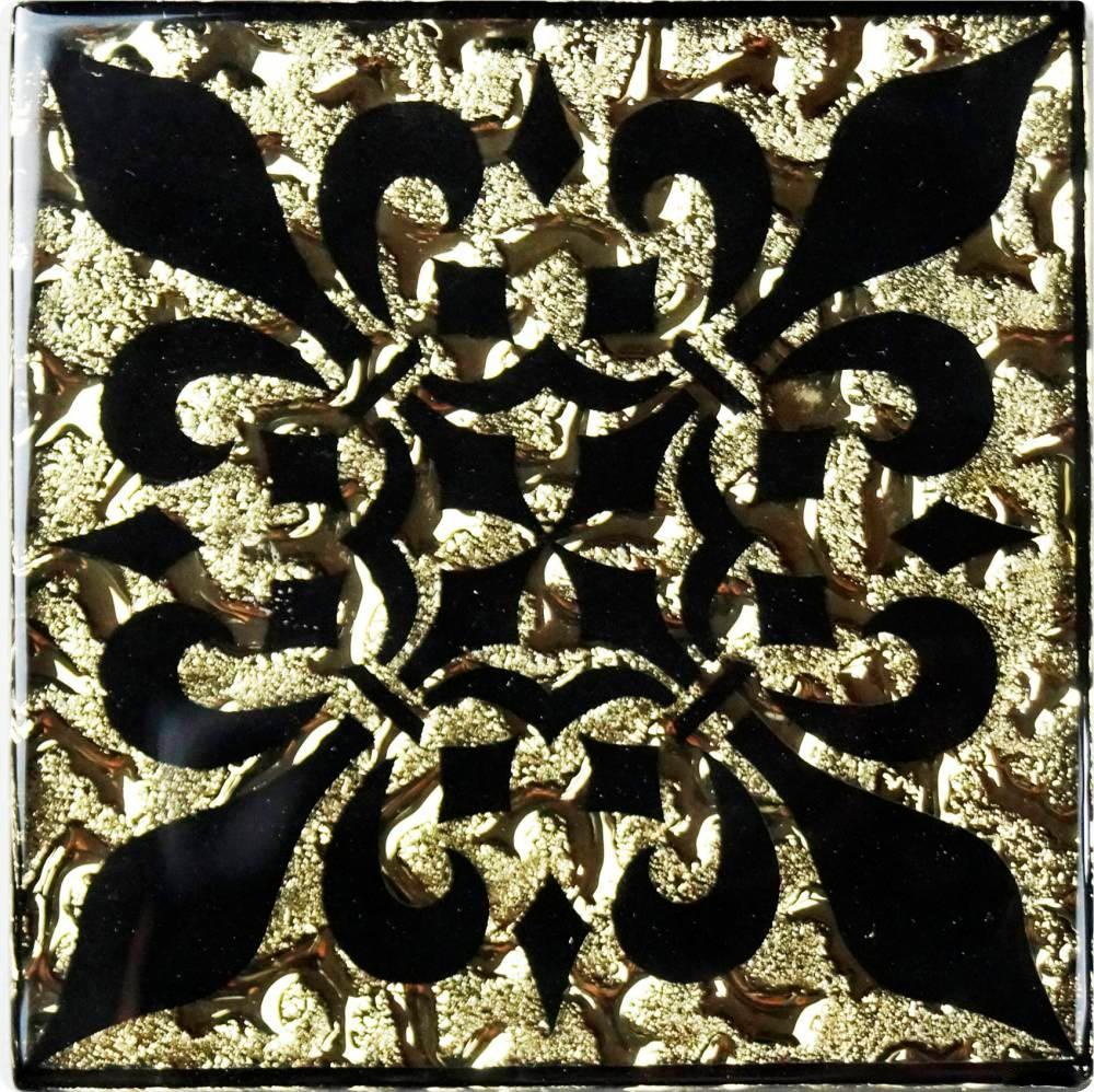 Вставка напольная "Мальта" золото|8х8