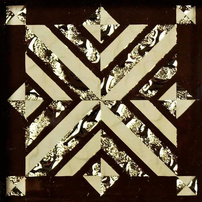 Вставка напольная "Алькор" золото |6,6х6,6