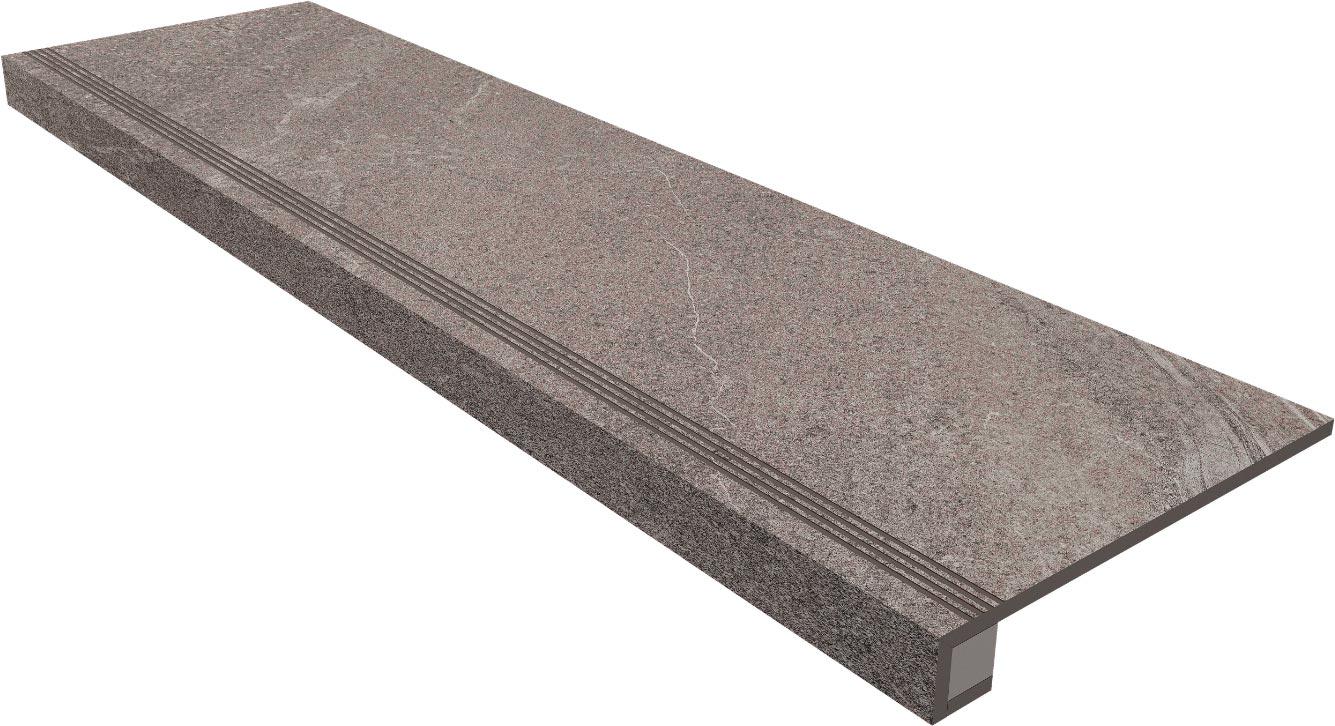 Комплект (Ступень GB02 (33x120) непол. (прямоугол. бортик) с насечками + Подступенок (14,5x120)) 33х120 ZZ