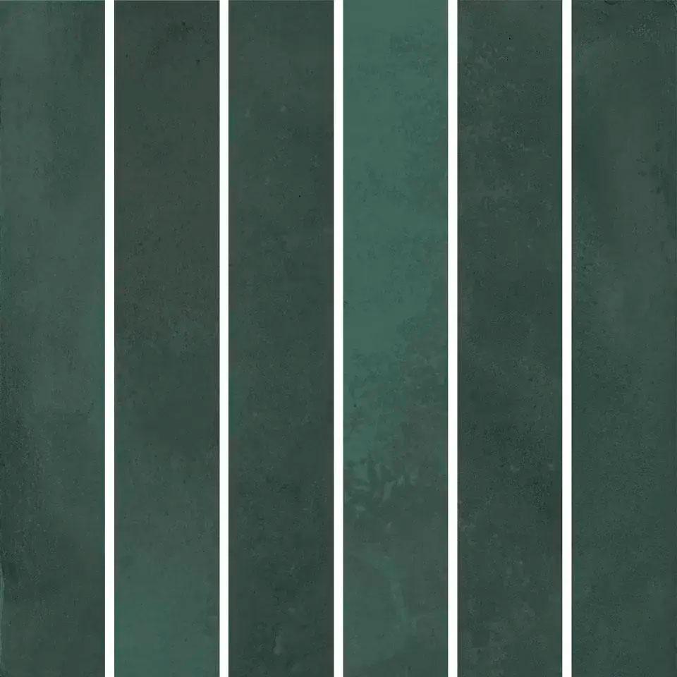 Декор Фес мозаичный зелёный тёмный глянцевый 15x15x0,77