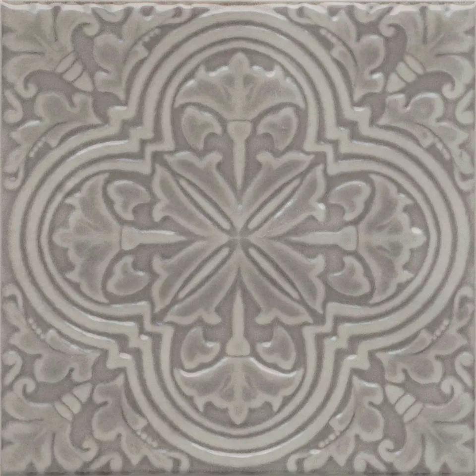 Декор Фес серый глянцевый 15x15x0,77