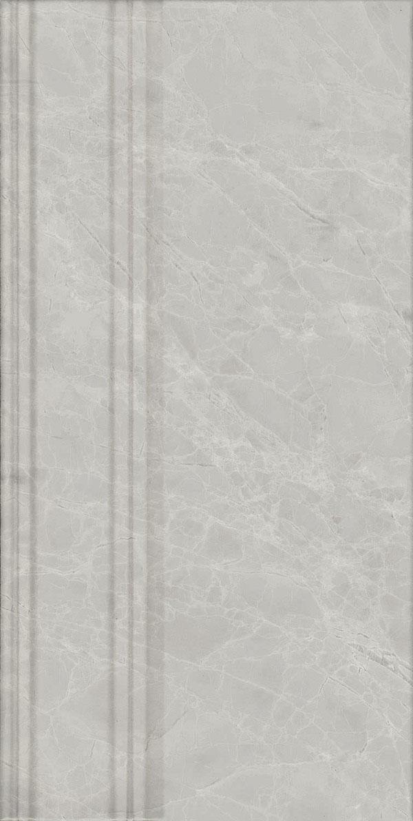 Плинтус Риальто серый светлый глянцевый обрезной 20x40