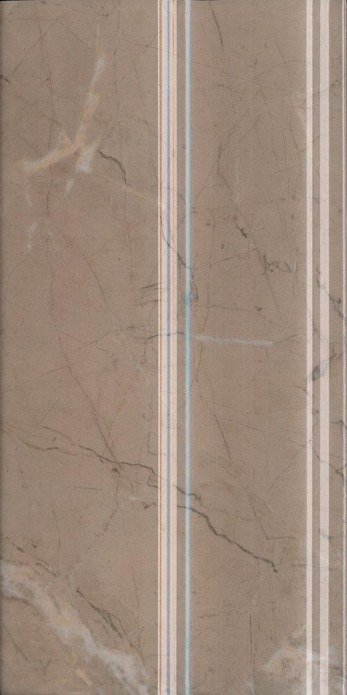 Плинтус Серенада бежевый тёмный глянцевый обрезной 15x30