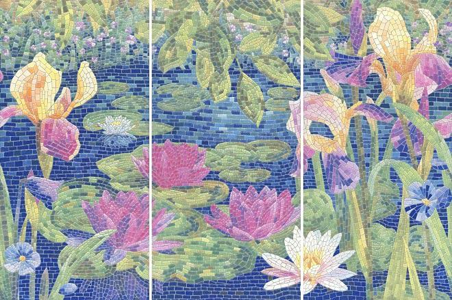 Панно Сад Моне лаппатир (из 3-х частей 30х60)ZZ|60х90