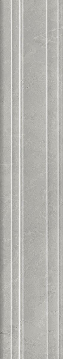 Бордюр Багет Риальто серый светлый глянцевый обрезной 40x7,3