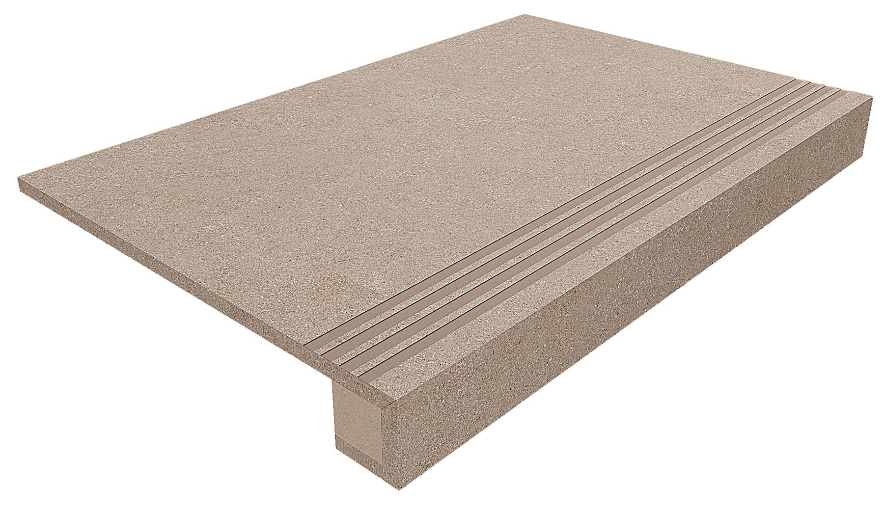 Комплект (Ступень LN01 (33x120) непол. (прямоугол. бортик) с насечками + Подступенок (14,5x120)) 33х120