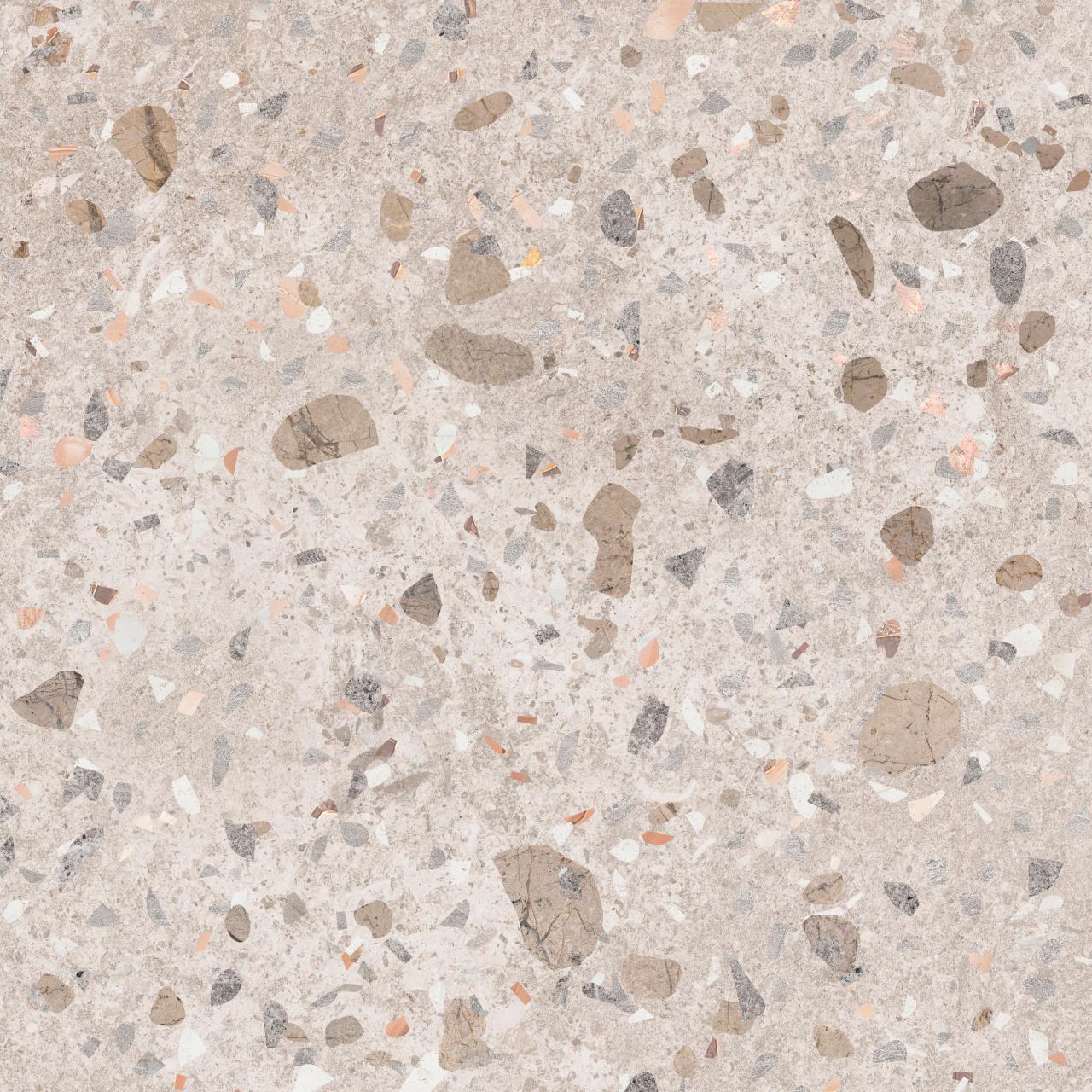 Терраццо серый, глазурованный матовый KL 60х60