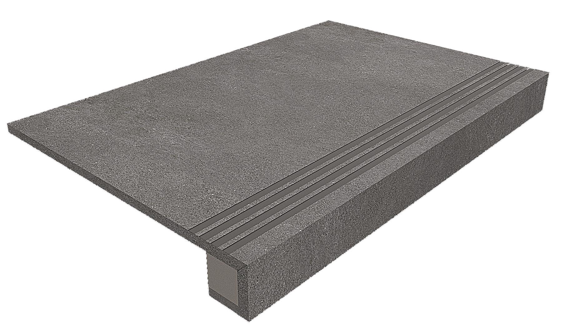 Комплект (Ступень LN03 (33x120) непол. (прямоугол. бортик) с насечками + Подступенок (14,5x120)) 33х120