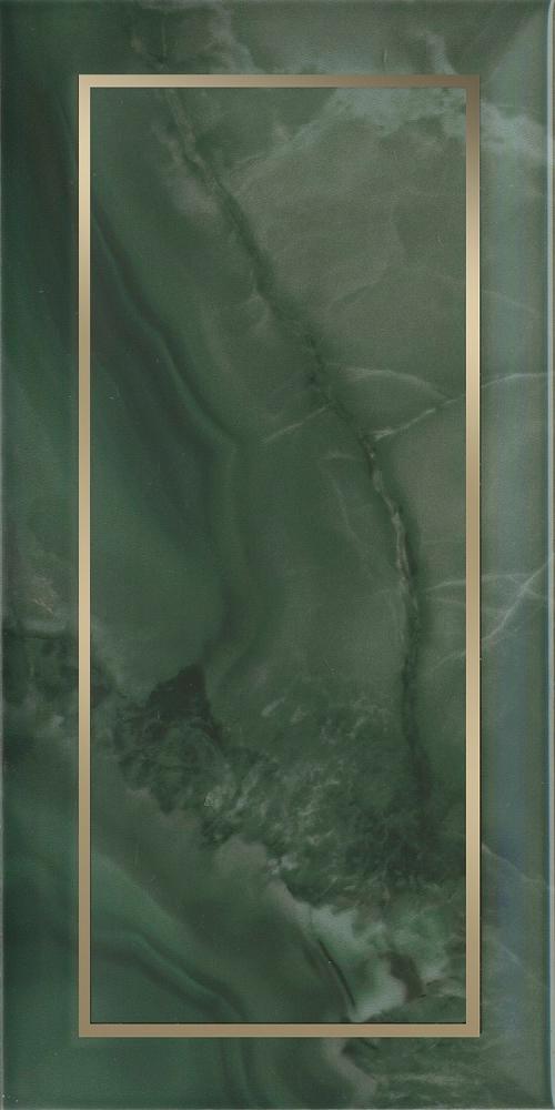 Декор Сеттиньяно зелёный глянцевый 9,9х20