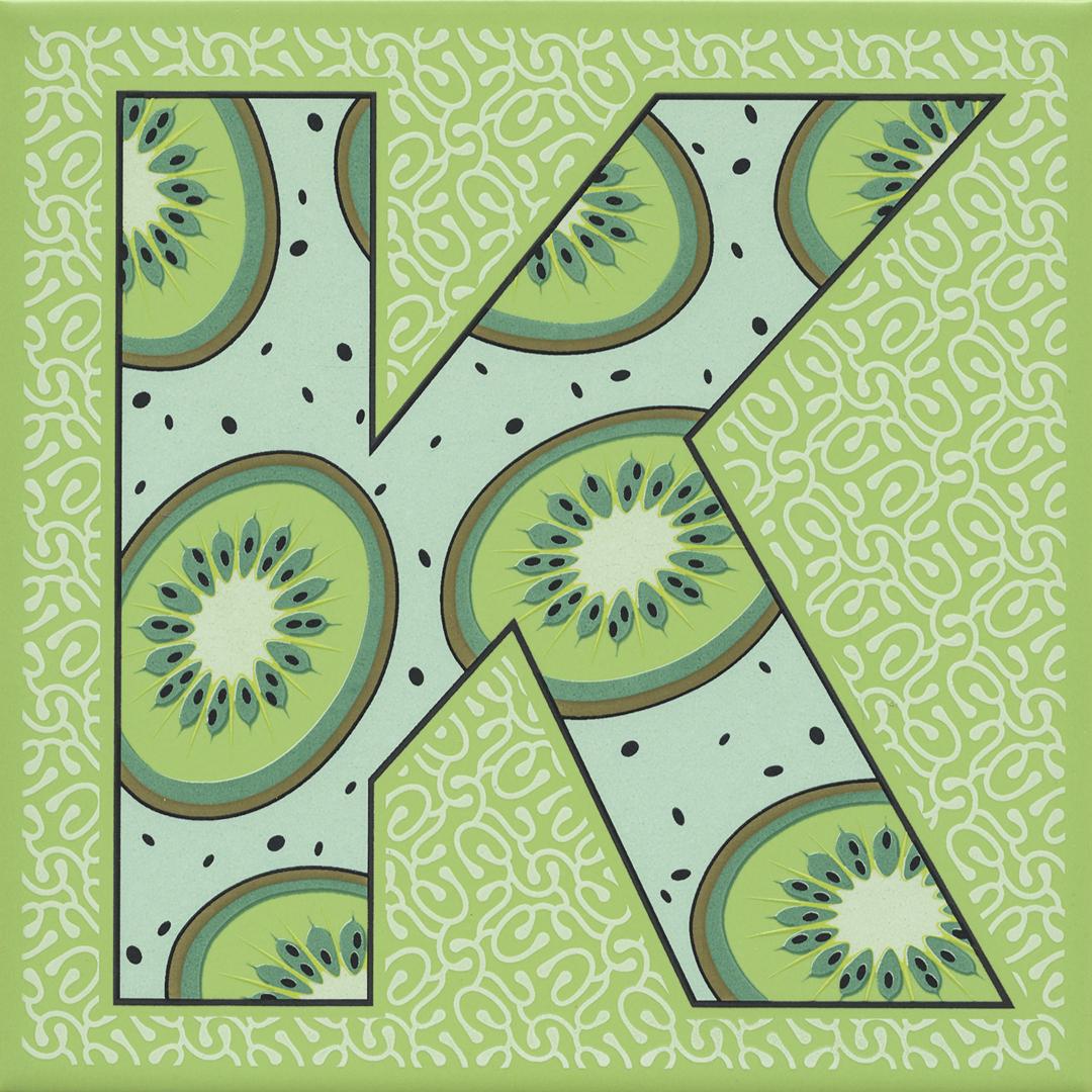 Декор Сад-огород Киви матовый ZZ 20x20