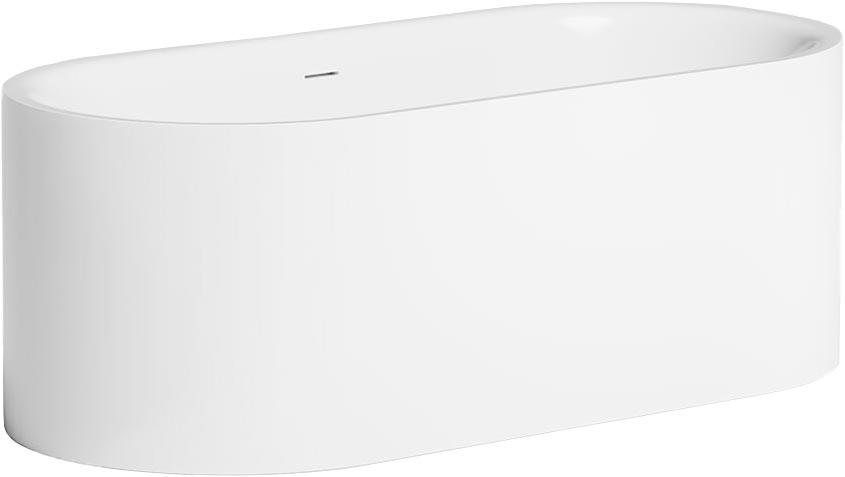 Ванна 1700х800хh605мм, отдельностоящая, литой камень S-Stone, матовый цв.белый, донный клапан Click-Clack в цвет ванны, ножки в компл., Perla ZZ