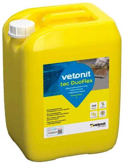 Vetonit tec DuoFlex B двухкомпонентная высокоэластичная цементная гидроизоляция 10 л  ZZ