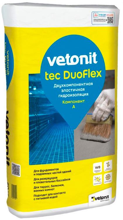 Vetonit tec DuoFlex А двухкомпонентная высокоэластичная цементная гидроизоляция 25 кг ZZ