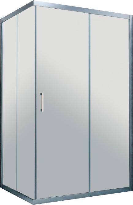 Душевое угловое ограждение ZA-F NOVO, двери раздвижные100x90x190 см,  профиль матовый хром, стекло прозрачное, покрытие BriteGuard, ZZ