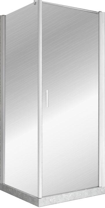 Душевое ограждение EP-Fis, 90x90x1900 мм, правая, профиль белый, стекло прозрачное, ZZ