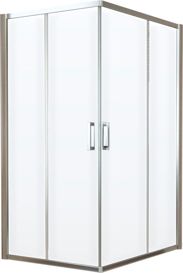 Душевое ограждение ZA-F, 110x90x2000 мм,  проф. глянцев. хром, стекло сатин, с покрытиием BriteGuard ZZ
