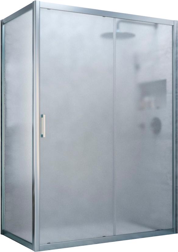 Душевое ограждение ZP+ZPV, 105*95*1900 мм, профиль матовый хром, стекло сатин, ZZ