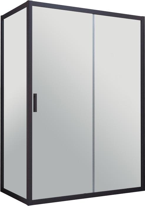 Душевое ограждение ZP+ZPV, NOVO 120*80*1900 мм, профиль черный матовый, стекло прозрачное, покрытие BriteGuard ZZ