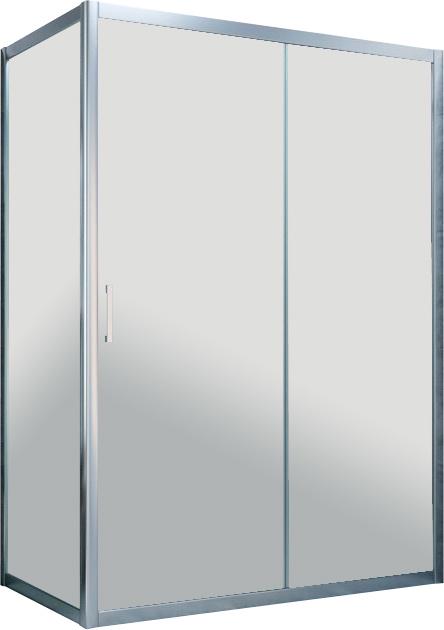 Душевое ограждение ZP+ZPV NOVO, 140x100x1900 мм, профиль матовый хром, стекло прозрачное, покрытие BriteGuard ZZ
