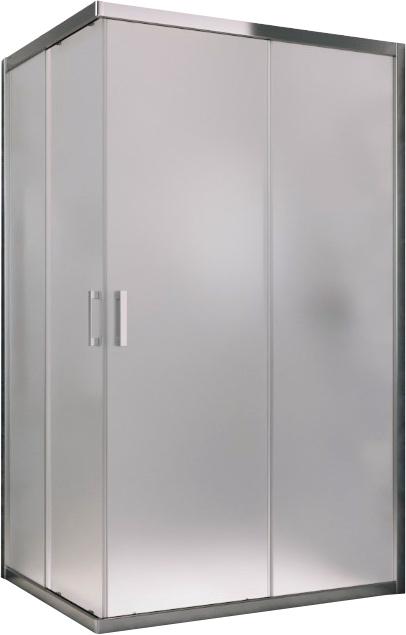 Душевое ограждение ZA-F, 110x90x1900 мм,  проф. глянцев. хром, стекло сатин, с покрытиием BriteGuard ZZ