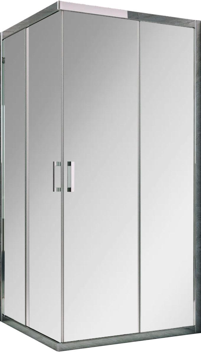 Душевое ограждение ZA TUR NOVO 90x90x200 см, двери раздвижные, профиль глянцевый хром, стекло прозрачное, ZZ