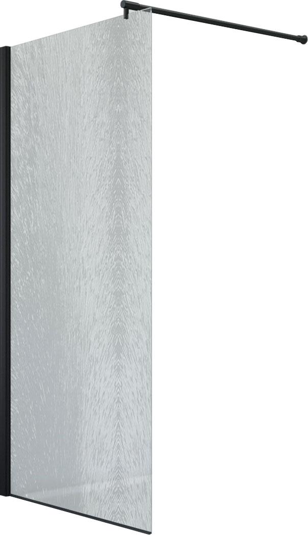 Душевая перегородка универсальная, неподвижная, 105,5-107x2000, профиль черный матовый, стекло шиншила, ZZ