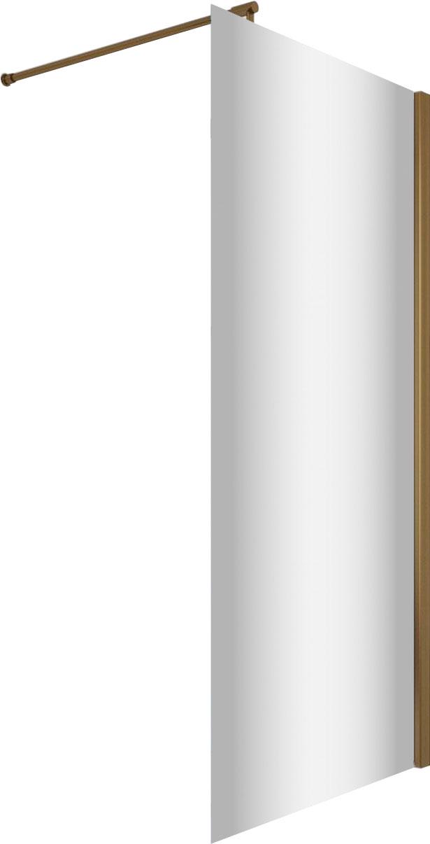 Душевая перегородка универсальная, неподвижная, 105,5-107x200 см, профиль бронза, стекло прозрачное, покрытие BriteGuard ZZ