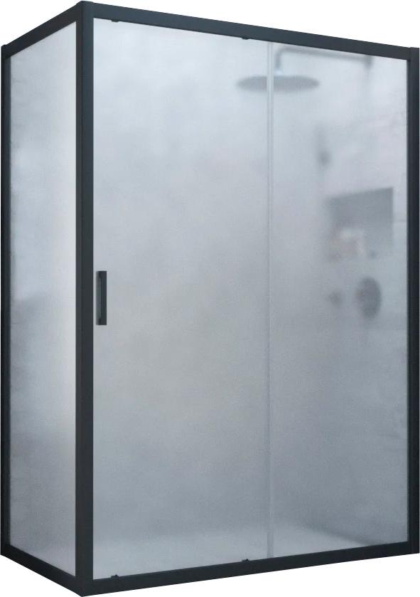Душевое ограждение ZP+ZPV NOVO, 140x90x1900 мм, профиль черный матовый, стекло сатин, покрытие  BriteGuard ZZ