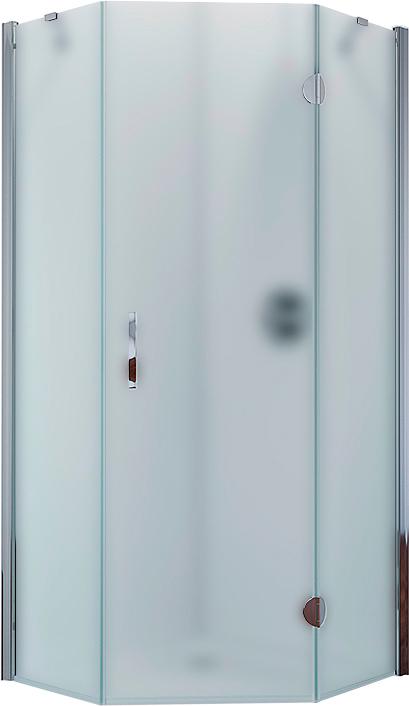 Душевое ограждение AFA-Pen СHN NOVO h1890 100x100x190 см, правое,  пятиугольное с распашной дверью, профиль хром глянец, стекло сатин, ZZ