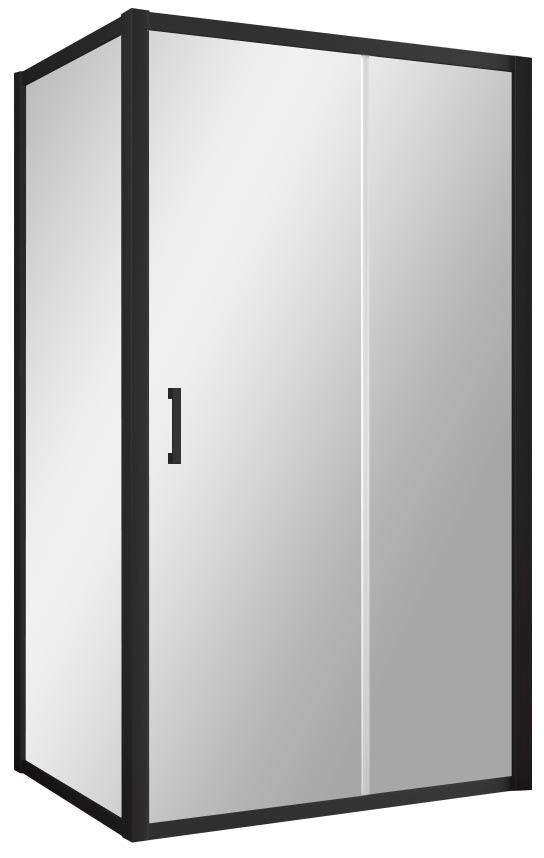 Душевое ограждение ZP+ZPV, 120х70х1900 мм, дверь со стороны 120, профиль черный матовый, стекло прозрачное, покрытие BriteGuard ZZ