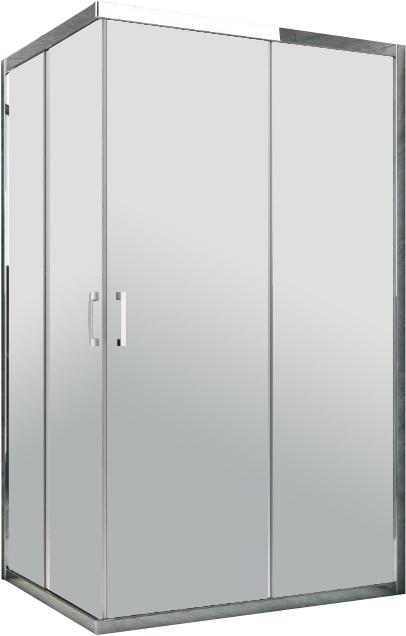 Душевое ограждение ZA-F, 110x90x2000 мм,  проф. глянцев. хром, стекло прозрачное, с покрытиием BriteGuard ZZ