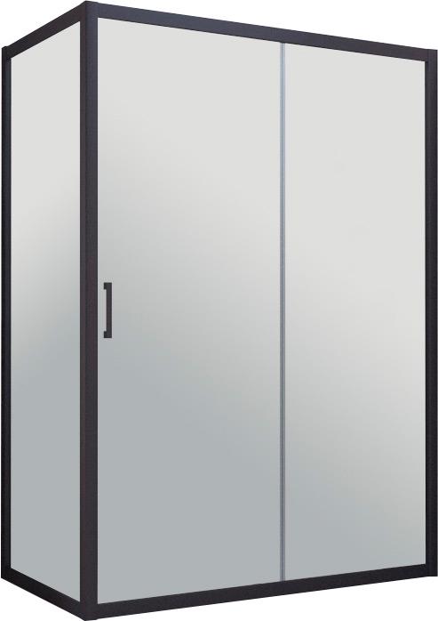 Душевое ограждение ZP+ZPV, NOVO 120*80*1900 мм, профиль черный матовый, стекло прозрачное, БЕЗ покрытия ZZ