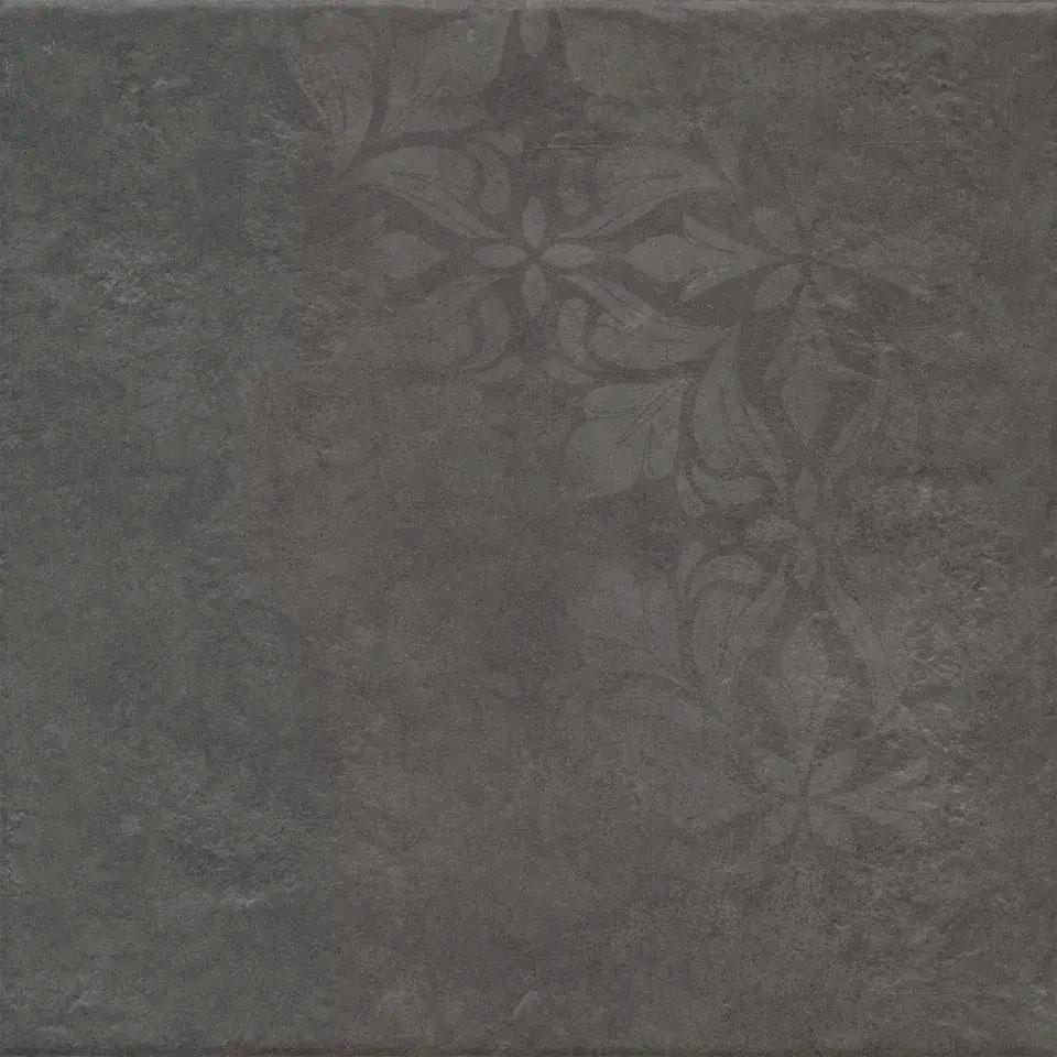Хадду серый тёмный матовый декорированный 40,2x40,2x0,8