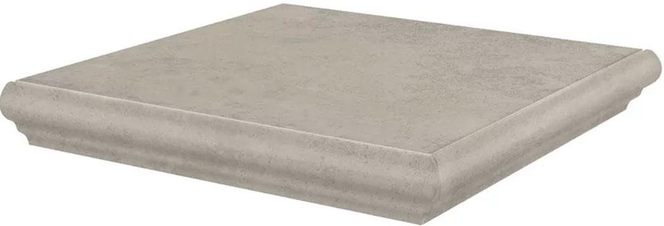 Ступень угловая Хадду серый светлый матовый 34x34x0,8