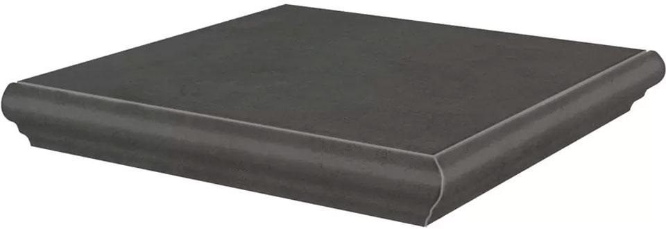 Ступень угловая Хадду серый тёмный матовый 34x34x0,8