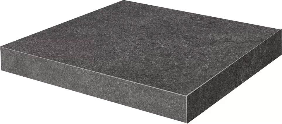 Ступень угловая клееная Портленд антрацит матовый обрезной 33x33x0,9