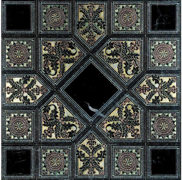 Ins.marmo Nero Marq. dec.Silver ZZ |40x40